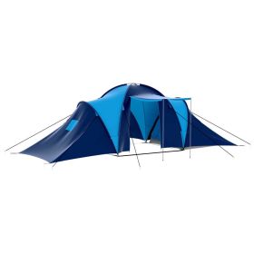 Camping Tent Fabric 9 Persons Dark Blue and Blue