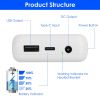 10000mAh Portable Charger Battery Pack for Heated Blanket Vest Jacket Power Bank with Type-C USB Cable Fit For IOSPhone 14 Android And More 5V/2A DC12