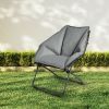 Oversized Foldable Leisure Camping Chair with Sturdy Iron Frame