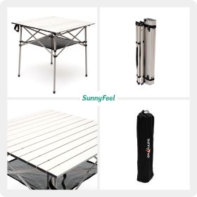 SUNNYFEEL Outdoor Folding Table | Lightweight Compact Aluminum Camping Table (Color: Grey)