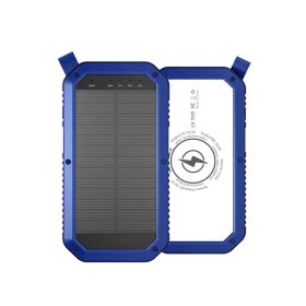 Sun Chaser Mini Solar Powered Wireless Phone Charger 10; 000 mAh With LED Flood Light (Color: Blue)