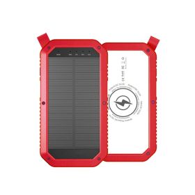 Sun Chaser Mini Solar Powered Wireless Phone Charger 10; 000 mAh With LED Flood Light (Color: Red)