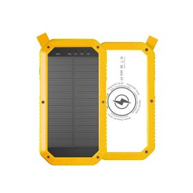 Sun Chaser Mini Solar Powered Wireless Phone Charger 10; 000 mAh With LED Flood Light (Color: Yellow)