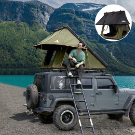 Adventurer Rooftop Tent Hardshell with Luggage Racks&Replaceable Rain Flies, Truck Bed Tent for Camping (Color: Olive Green)